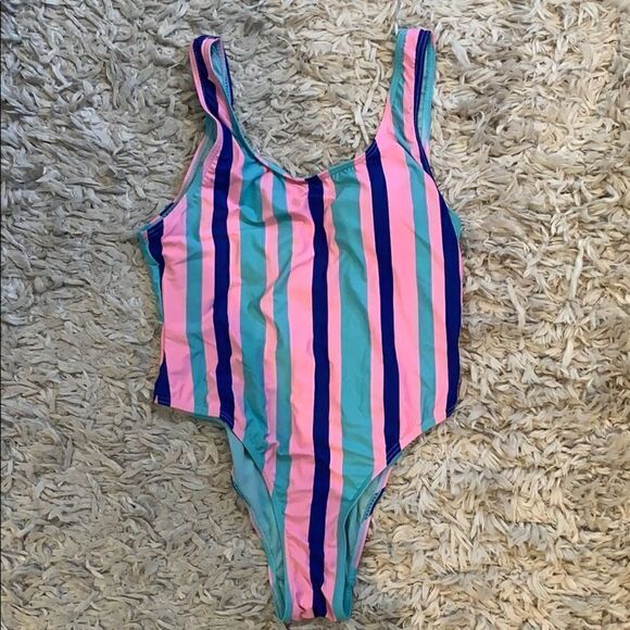 Envya swimwear Colorful striped one piece bathing suit | size S | NWT - Picture 5 of 9